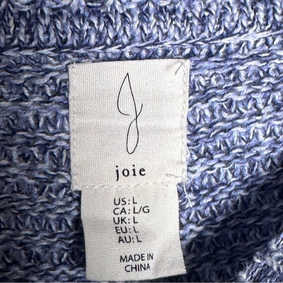 Joie Textured Blue Knit Oversized Chunky Sweater with Buttons sz L - Picture 2 of 7